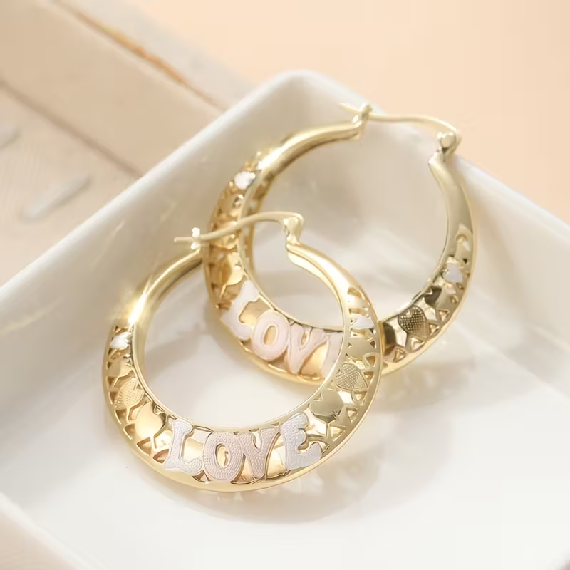 Boho Golden Large Hoop Earrings