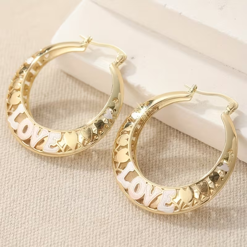 Boho Golden Large Hoop Earrings