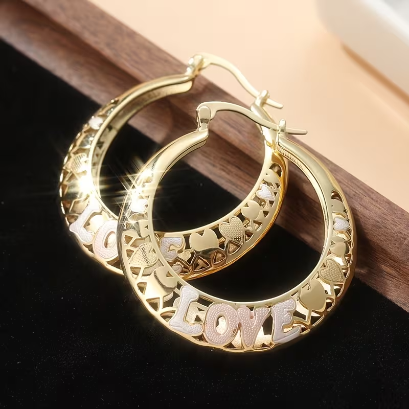Boho Golden Large Hoop Earrings