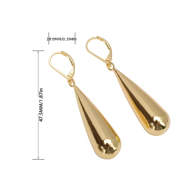Golden Teardrop Dangle Earrings