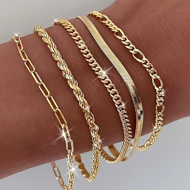 Gold Elegant Tennis Ball Chain Bracelet