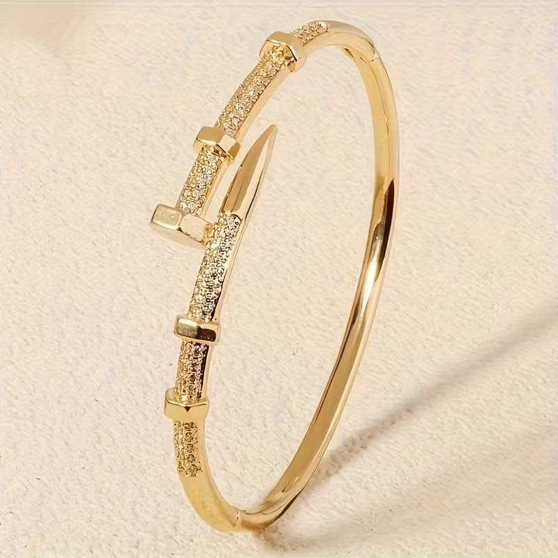 Adjustable Open Spark Gold Bracelet