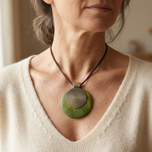 1 retro threaded pendant long necklace