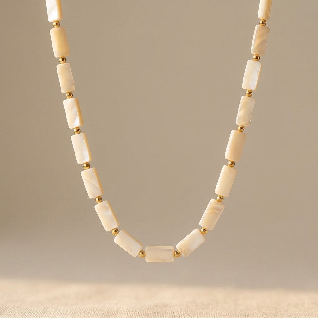 Natural Stone Geometric Ocean Beadwork Necklace