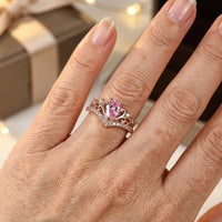 Elegant Rose Golden Pink Cubic Zirconia Accents Ring