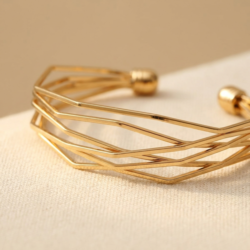 A-Shaped Golden Bangle Bracelet