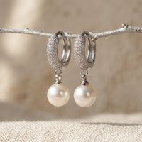 Bridal Zirconia Hoop Dangle Earrings