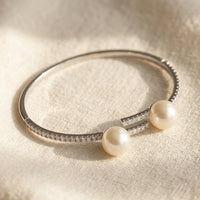 Modern Pearl Open Cuff Bracelet