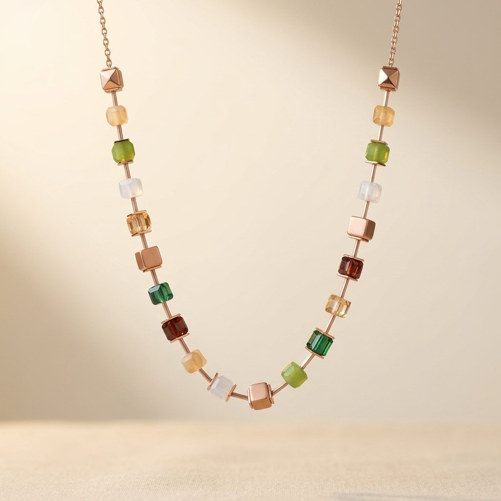 Bohemian Colorful Square Stone Beaded Necklace