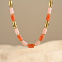 Minimalist Color Block Bamboo Resin Necklace