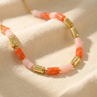Minimalist Color Block Bamboo Resin Necklace