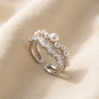 Artisan Pearl Cubic Zirconia Open Ring