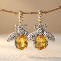 Earring - 925 Sterling Silver Bee Dangle Charms