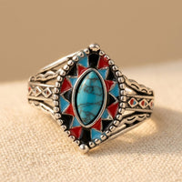 Bohemian Turquoise Horse Eye Ring European American Style Ring
