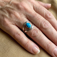 Elegant Minimalist Turquoise Plated Synthetic Ring