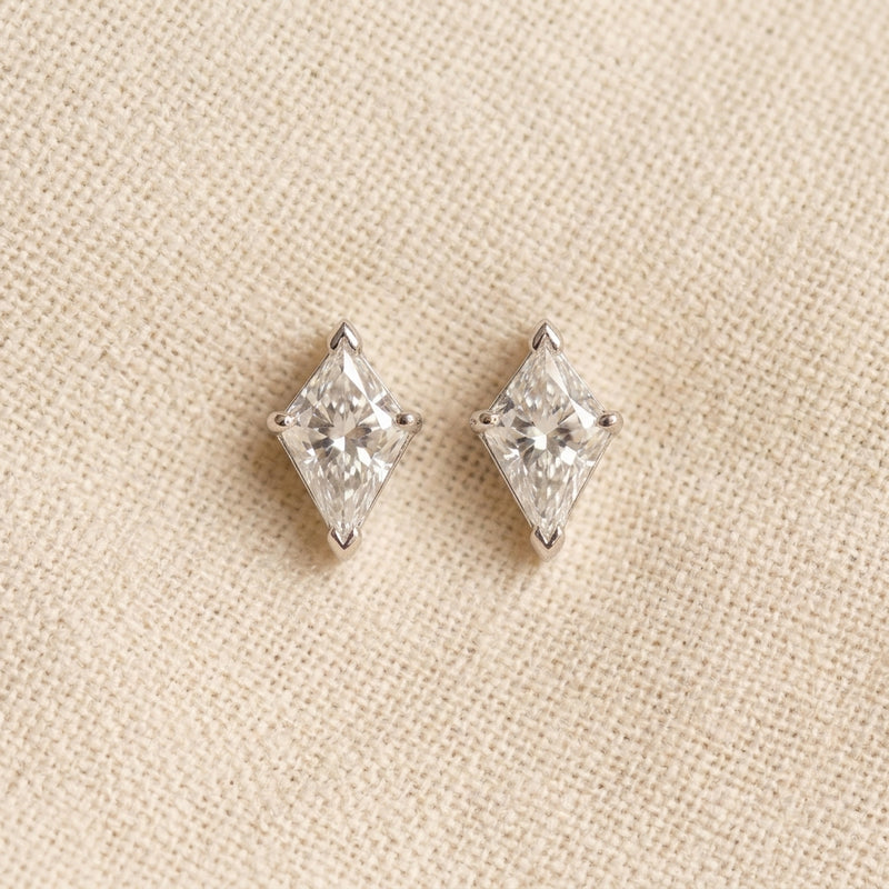 Kite Cut Diamond Stud Earrings