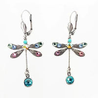 Lacey - Elegant dragonfly earrings with fine engraving