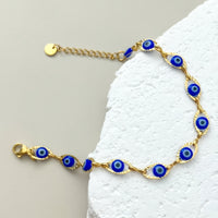 Minimalist Evil Eye Gold Plated Tennis Bracelet