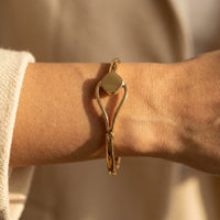 Minimalist Gold Hook Clasp Bangle Bracelet