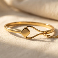 Minimalist Gold Hook Clasp Bangle Bracelet