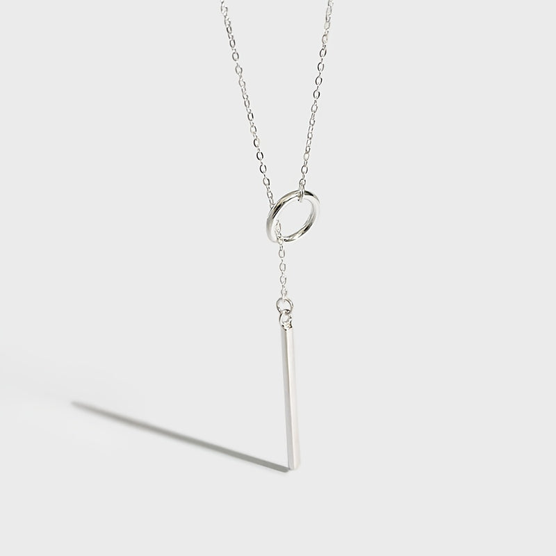 Modern Gold Y-Drop Necklace in Stainless Steel