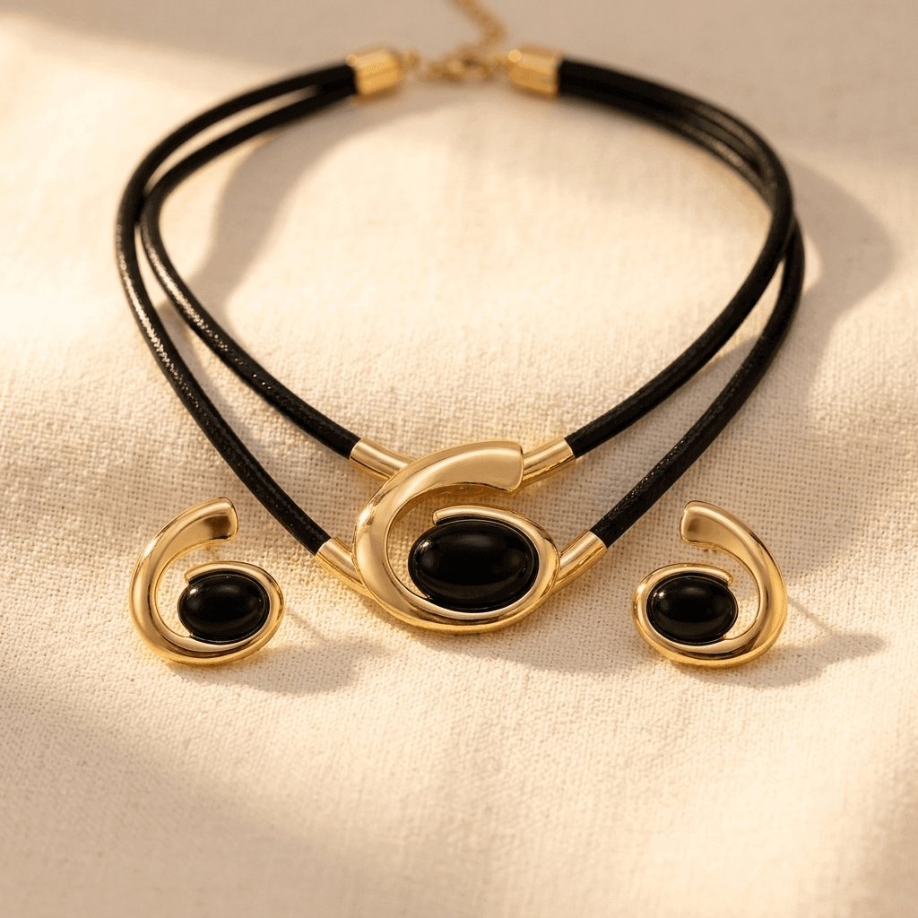 Bohemian Style Easy Geometric Necklace Bracelet Set Jewelry Set