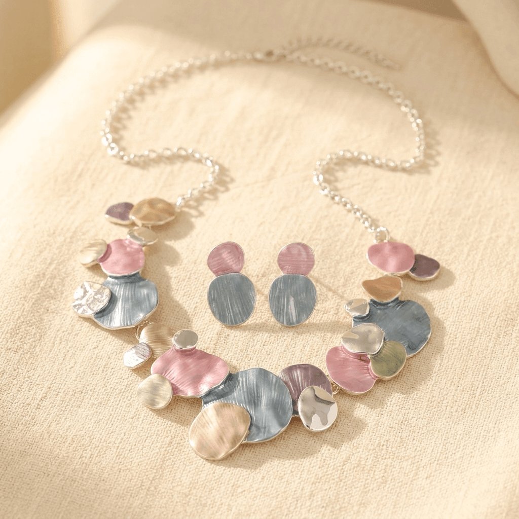 Alloy Colorful Enamel Geometric Round Jewelry Set