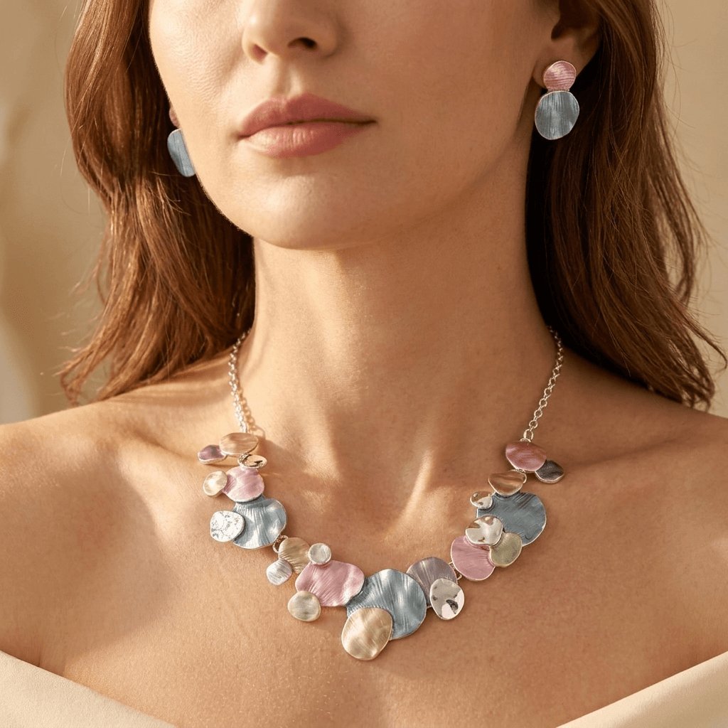 Alloy Colorful Enamel Geometric Round Jewelry Set
