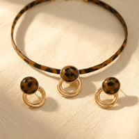 Autumn Winter Earrings Necklace Jewelry Set