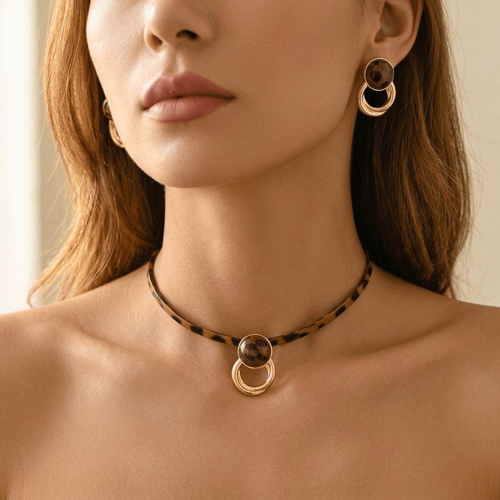 Autumn Winter Earrings Necklace Jewelry Set