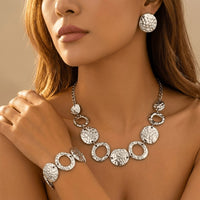 Bohemian Vintage Geometric Round Necklace And Bracelet Set Jewelry Set