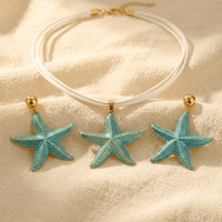 Summer Multicolor Enamel Necklace Earrings Set Jewelry Set