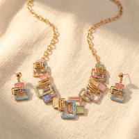 Geometric Square Hollow Jewelry Set