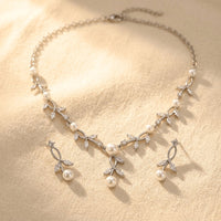 Silver Jewelry Set Necklace Earrings Jewelry Set
