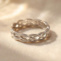 Twisted Silver Woven Band Ring