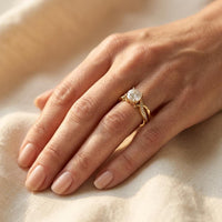 Vintage Gold Zirconia Braided Ring