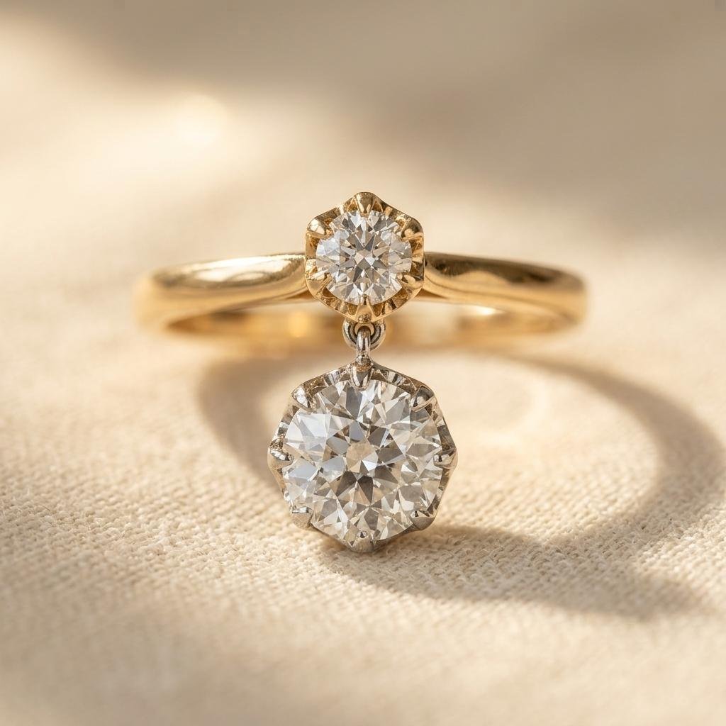 Vintage Golden Zirconia Earrings