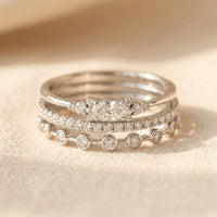 Inlaid Synthetic Zirconia Stackable Ring Jewelry Ring