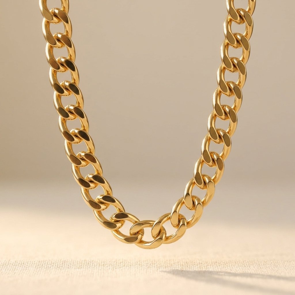 Golden Geometric Chain Necklace