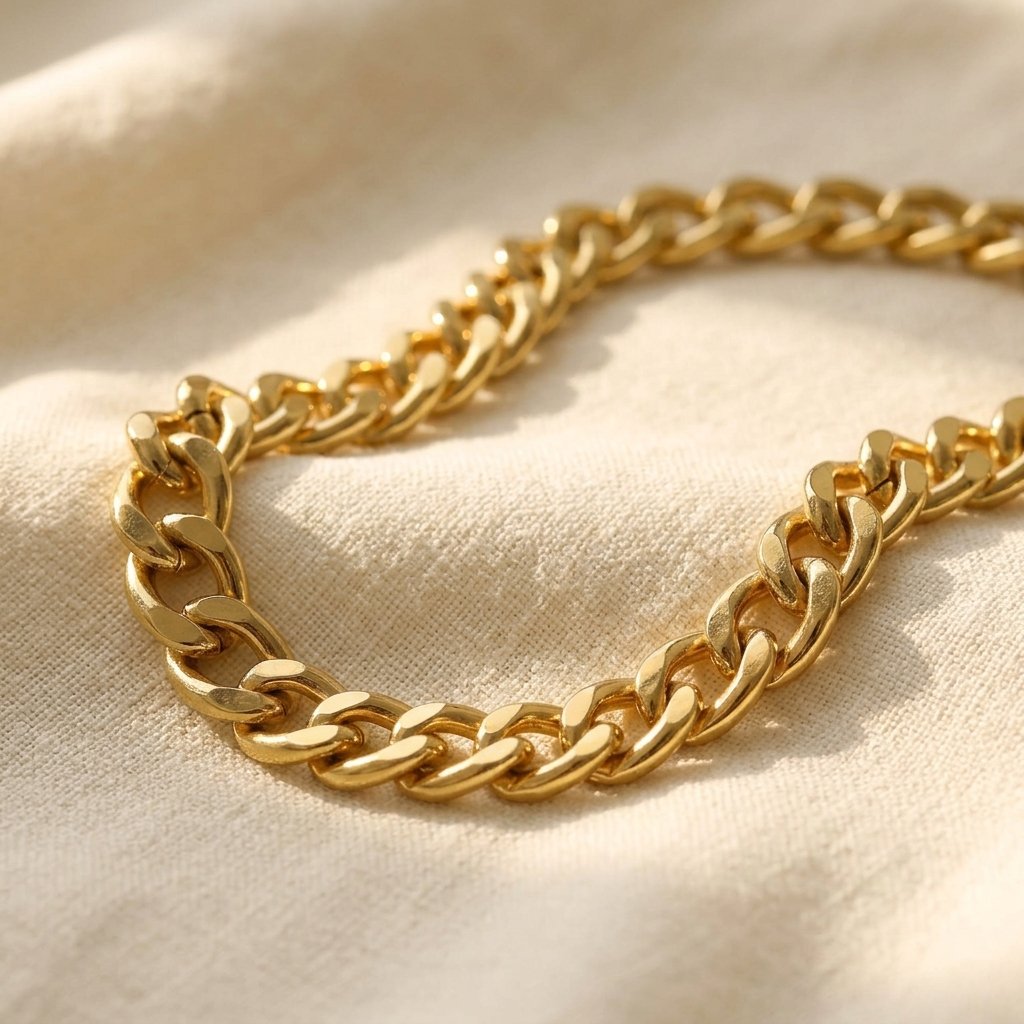 Golden Geometric Chain Necklace