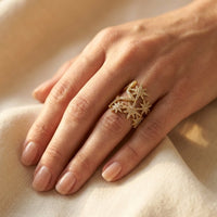 Elegant Vintage Geometric Gold Plated Ring