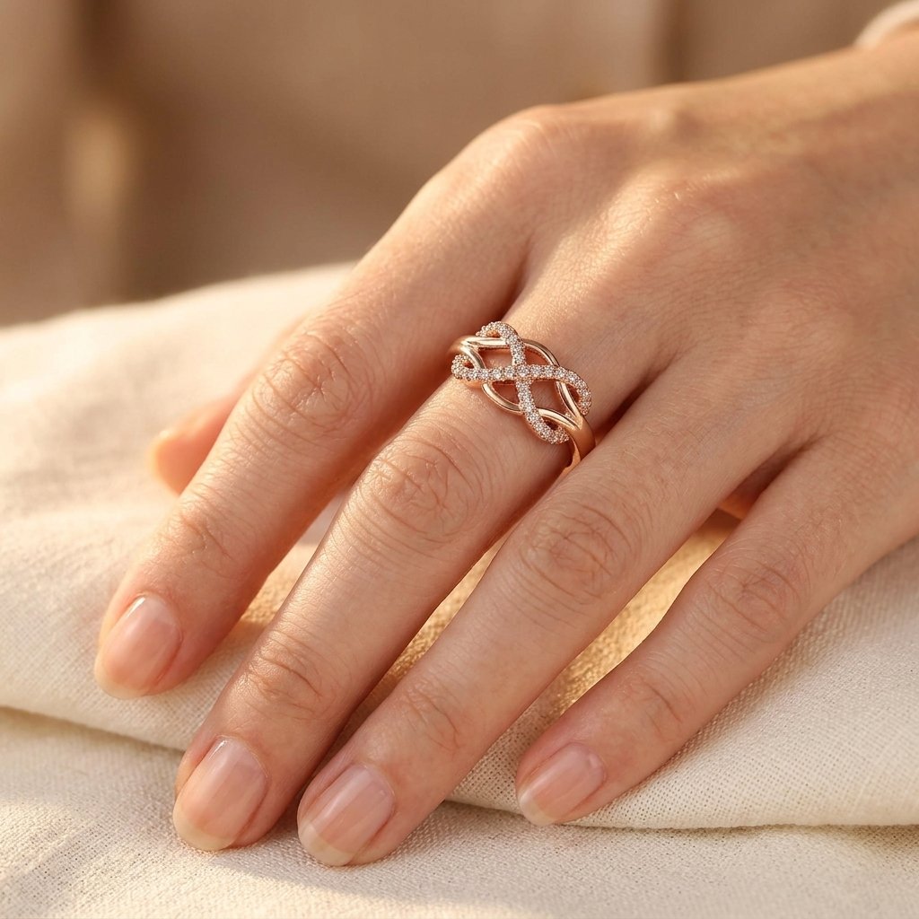 Copper Ring Zirconia Retro Golden Plated
