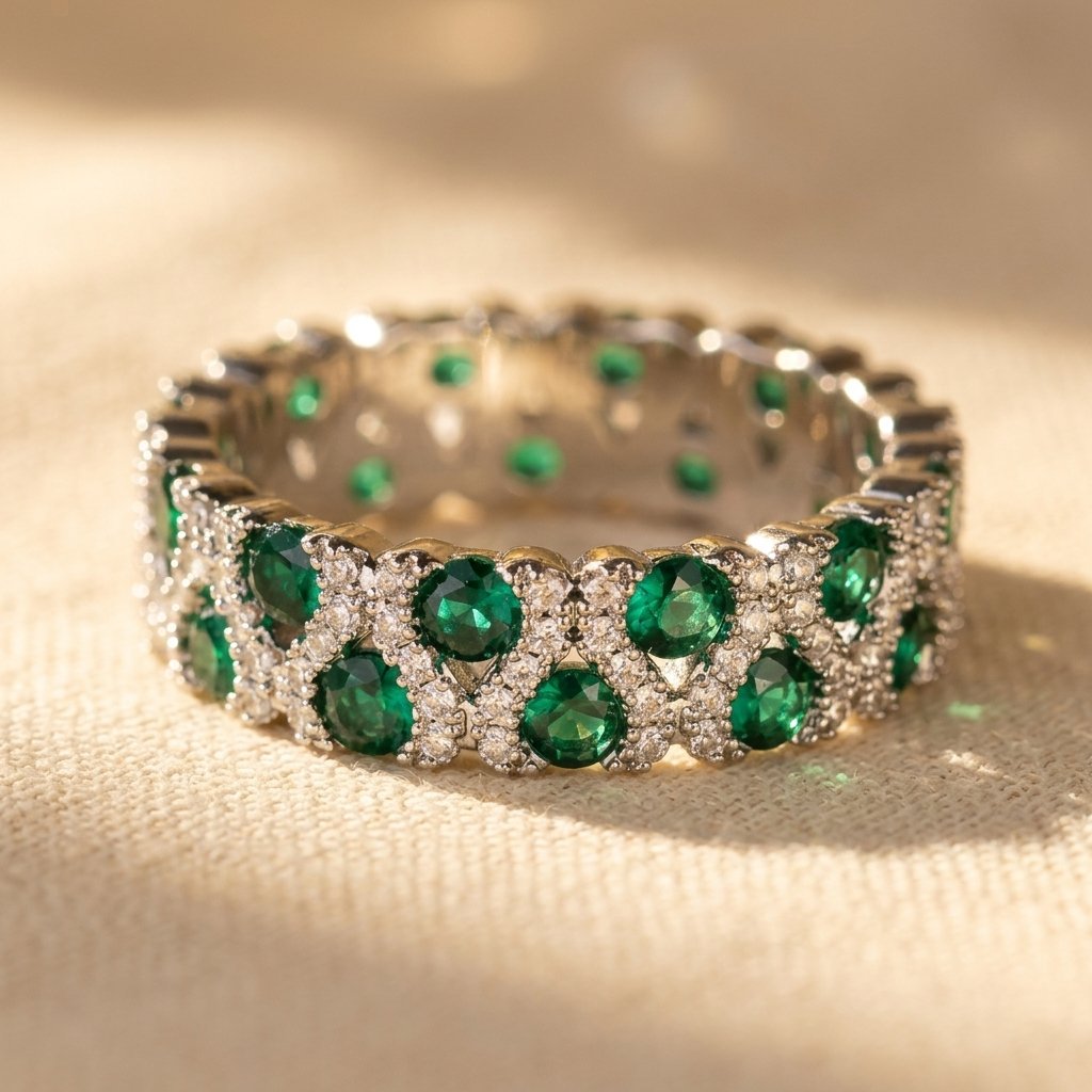 Vintage Gold Plated Green Zirconia Star Ring