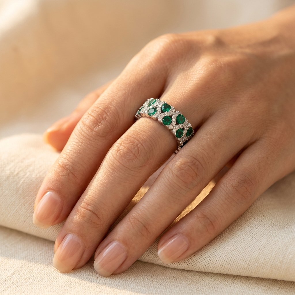 Vintage Gold Plated Green Zirconia Star Ring