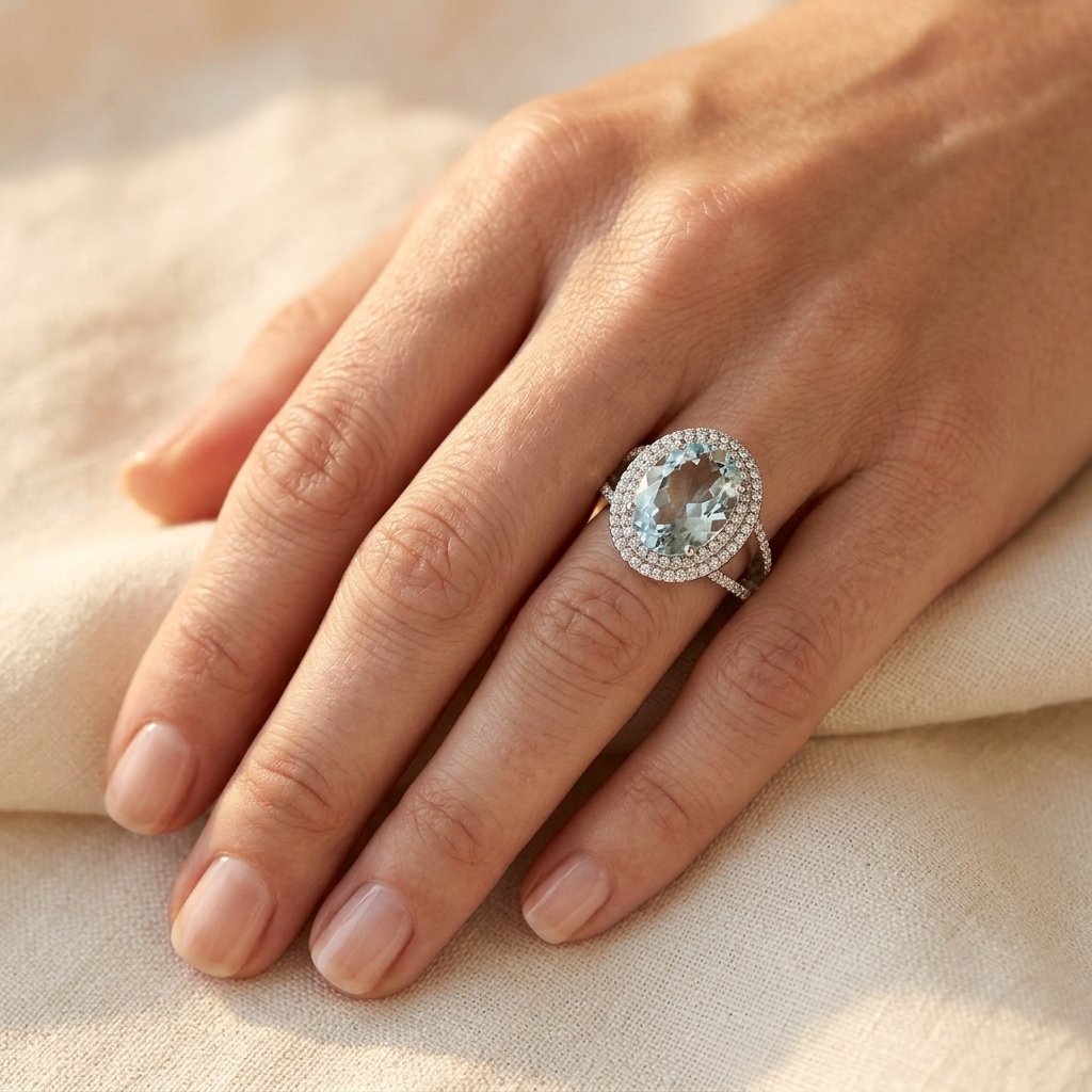 Vintage Aquamarine Oval Ring