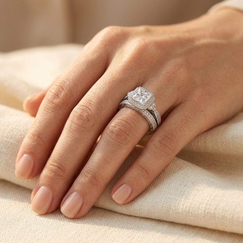 Vintage Synthetic Zirconia Textured Ring