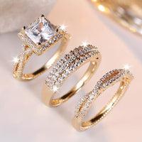 Pavé Solitaire Ring Trio Set