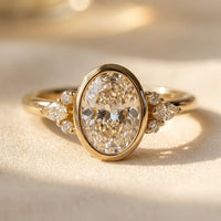 Vintage Gold Oval Zirconia Cluster Ring