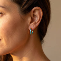 Boho Gold Synthetic Opal Inlay Earrings
