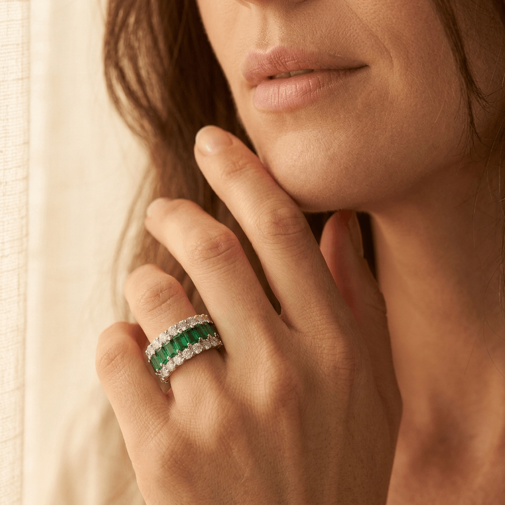 Bohemian Green Cubic Zirconia Alloy Ring